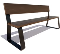 Скамейка 7 скамеек «Кемерово» без подлокотников, артикул 77181, RAL 9005, сосна 1,8 м, цвет палисандр 77181/С_КМРВ_БП/1,8/9005/С_ПАЛ