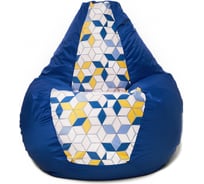 Кресло-мешок Relax line Груша oxford синий+ромб XL К-25