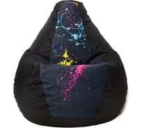 Кресло-мешок Relax line Груша oxford черный+клякса L К-31