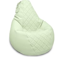 Кресло-мешок Relax line Груша в экокоже Galaxy Milk S+декоративная отделка К-229