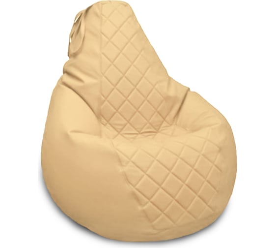 Кресло-мешок Relax line Груша в экокоже Galaxy Cream S+декоративная отделка К-224
