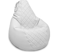 Кресло-мешок Relax line Груша в экокоже Galaxy New White XL+декоративная отделка К-202