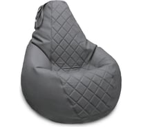 Кресло-мешок Relax line Груша в экокоже Galaxy Dk Grey XL+декоративная отделка К-199