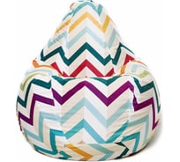 Кресло-мешок Relax line Груша велюр принт Зигзаг XL К-264
