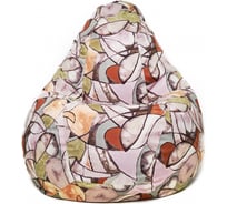 Кресло-мешок Relax line Груша велюр принт Fleur mocca S К-258