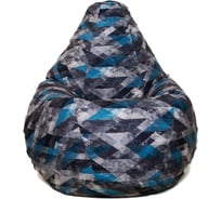 Кресло-мешок Relax line Груша велюр принт Romb biruza S К-246