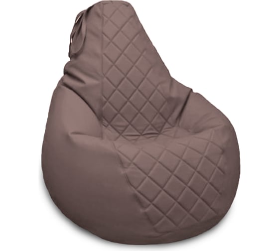 Кресло-мешок Relax line Груша в экокоже Galaxy Dk Brown S+декоративная отделка К-225 1