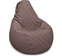 Кресло-мешок Relax line Груша в экокоже Galaxy Dk Brown XL+декоративная отделка К-197