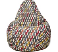 Кресло-мешок Relax line Груша велюр принт History bricks S К-243