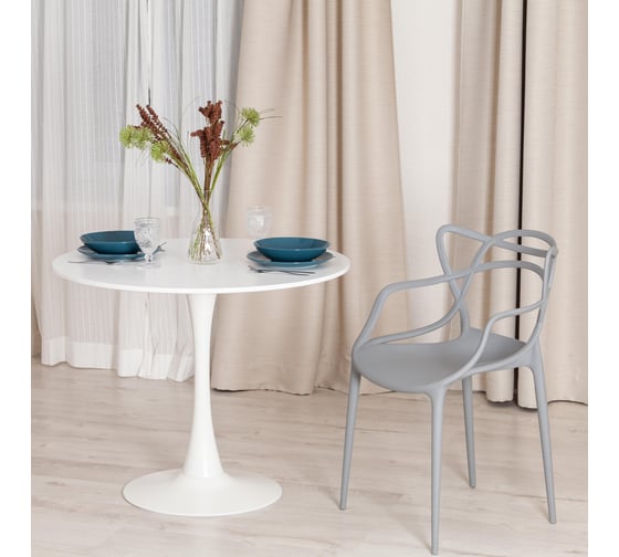Комплект стульев TetChair Cat Chair (mod. 028) пластик, 53x59x82,5 см, темно-серый, 2 шт. 24291