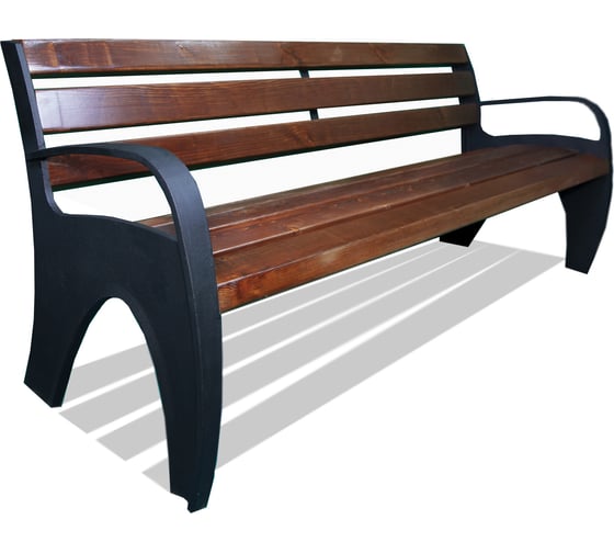 Скамейка 7 скамеек Волна 76054, 2.0 м., лиственница, палисандр 76054/ВОЛН/2,0/9005/Л_ПАЛ 1