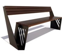 Уличная скамейка 7 скамеек Бульвар 77047, 1.8 м., сосна, палисандр 77047/БЛВР/1,8/9005/С_ПАЛ