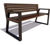 Уличная скамейка 7 скамеек Кёльн 77059, 1.8 м., лиственница, палисандр 77059/КЕЛН/1,8/9005/Л_ПАЛ