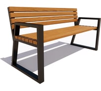 Уличная скамейка 7 скамеек Кёльн 77059, 1.5 м., сосна, дуб 77059/КЕЛН/1,5/9005/C_ДУБ