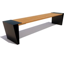 Уличная скамейка 7 скамеек Мегаполис 77013, 2.0 м., сосна, дуб 77013/МЕГП/2,0/9005/С_ДУБ