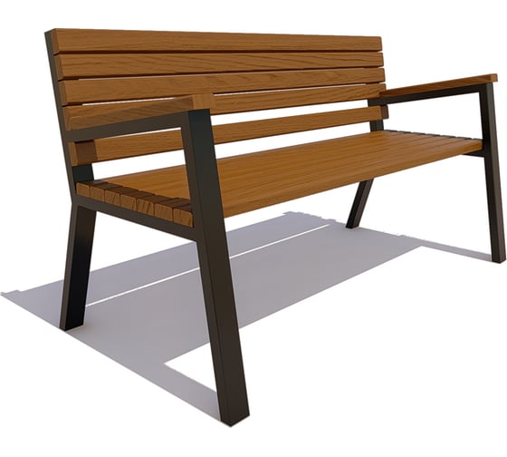 Садово-парковая скамейка 7 скамеек Гамбург, 77015, 2.0 м., сосна, тик 77015/ГАМБ/2,0/9005/C_ТИК 1