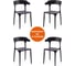 Комплект стульев 4 шт. Tetchair TON (mod. PC33) пластик, 48x48x74 см, черный 24282 1