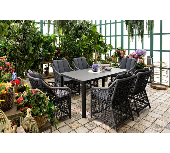 Алюминиевый стол Joygarden LUCCA 160 см темно-серый 41002