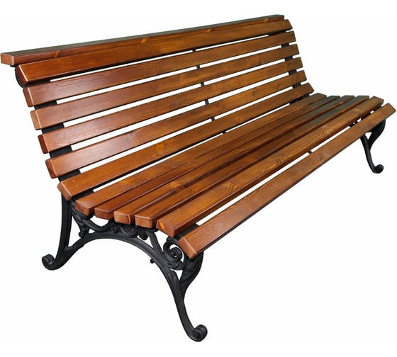 Скамейка 7 скамеек Алушта, 2.0 м, сосна, тик 76071/АЛШТ/2,0/9005/C_ТИК 1