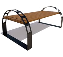 Скамейка 7 скамеек Казань, 1.8 м, сосна, тик 77016/КЗН/1,8/9005/C_ТИК