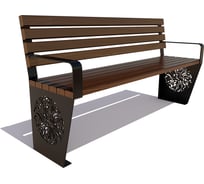 Скамейка 7 скамеек Индия, 2.0 м, лиственница, палисандр 77097/Б_ИН/2,0/9005/Л_ПАЛ