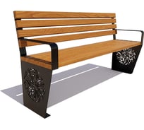 Скамейка 7 скамеек Индия, 1.8 м, лиственница, дуб 77097/Б_ИН/1,8/9005/Л_ДУБ