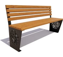 Скамейка без подлокотников 7 скамеек Индия, 1.8 м, лиственница, дуб 77079/Б_ИН/1,8/9005/Л_ДУБ