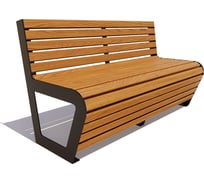 Скамейка 7 скамеек Клин, 1.5 м, сосна, дуб 77049/КЛИН/1,5/9005/C_ДУБ