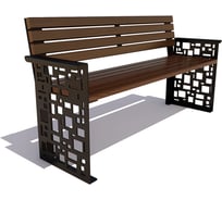 Садовая скамейка 7 скамеек Барселона, 1.8 м, сосна, палисандр 77032/БАРС/1,8/9005/С_ПАЛ