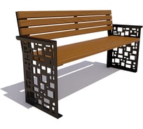 Садовая скамейка 7 скамеек Барселона, 1.5 м, лиственница, тик 77032/БАРС/1,5/9005/Л_ТИК