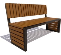 Скамейка 7 скамеек Аллея, сосна, 2.0 м, тик 77113/АЛЛ/2,0/9005/C_ТИК 17818594