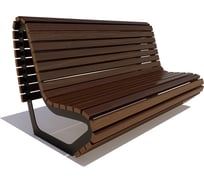 Скамейка 7 скамеек Лондон, лиственница, 2.0 м, палисандр 77091/ЛОНД/2,0/9005/Л_ПАЛ