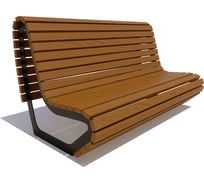 Скамейка 7 скамеек Лондон, лиственница, 2.0 м, тик 77091/ЛОНД/2,0/9005/Л_ТИК