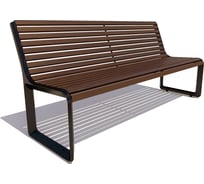 Чугунная скамейка 7 скамеек Милан 1.8м, сосна, палисандр 76014/МИЛН/1,8/9005/С_ПАЛ