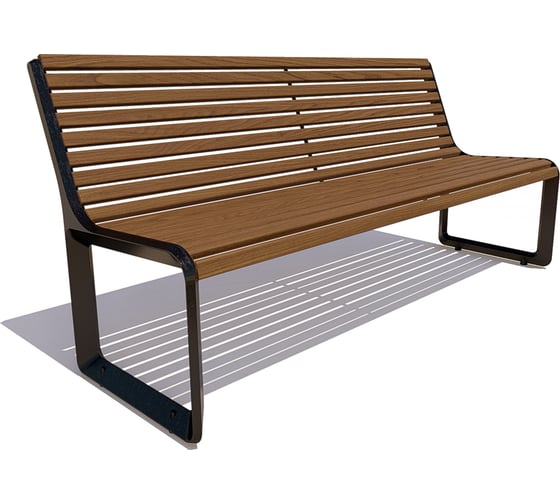 Чугунная скамейка 7 скамеек Милан 1.8м, сосна, дуб 76014/МИЛ2/1,8/7016/С_СДБ 1