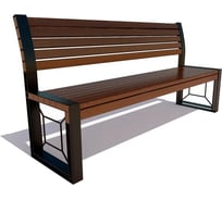 Скамейка 7 скамеек Бавария, 1.5 м, лиственница, палисандр 77053/БАВР/1,5/9005/Л_ПАЛ