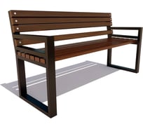 Скамейка 7 скамеек Модерн, 2.0 м, лиственница, палисандр 77018/МДРН/2,0/9005/Л_ПАЛ