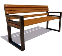 Скамейка 7 скамеек Модерн, 1.5 м, сосна, тик 77018/МДРН/1,5/9005/C_ТИК