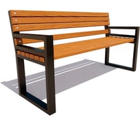 Скамейка 7 скамеек Модерн, 1.8 м, лиственница, дуб 77018/МДРН/1,8/9005/Л_ДУБ