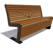 Скамейка 7 скамеек Пушкино, 2.0 м, сосна, тик 77061/ПУШК/2,0/9005/C_ТИК