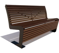 Скамейка 7 скамеек Пушкино, 2.0 м, сосна, палисандр 77061/ПУШК/2,0/9005/C_ПАЛ