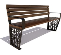 Скамейка 7 скамеек Роща, 2.0 м, сосна, палисандр 77075/РОЩ/2,0/9005/С_ПАЛ