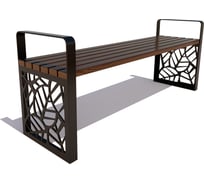 Скамейка без спинки 7 скамеек Севастополь, 2.0 м, лиственница, палисандр 77019/Б_СВ/2,0/9005/Л_ПАЛ