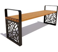 Скамейка без спинки 7 скамеек Севастополь, 1.8 м, лиственница дуб 77019/Б_СВ/1,8/9005/Л_ДУБ