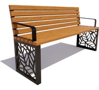 Садово-парковая скамейка 7 скамеек Севастополь 2.0 м, сосна, дуб 77035/Б_СВ/2,0/9005/C_ДУБ