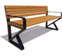 Садовая скамейка 7 скамеек Королев 2.0 м, сосна, дуб 77048/Королев/2,0/9005/C_ДУБ