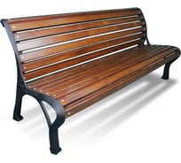 Чугунная скамейка 7 скамеек Екатеринбург 1.8 м, лиственница, тик 76034/ЕКБ/1,8/9005/Л_ТИК