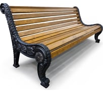 Скамейка 7 скамеек Город, 2,0 м, лиственница, дуб 76072/ГОРД/2,0/9005/Л_ДУБ