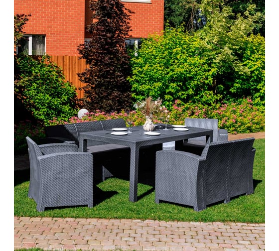Комплект садовой мебели Royal Family GRAND LANA LUX DINING L, графит 845-850-61-21 1