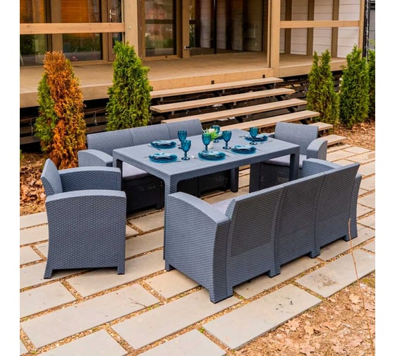 Комплект садовой мебели Royal Family GRAND LANA LUX DINING XL, графит 843-850-61-21 1